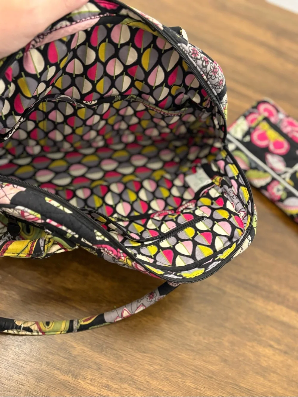 Retired Vera Bradley “Moon Blooms” Tote & matching wallet set